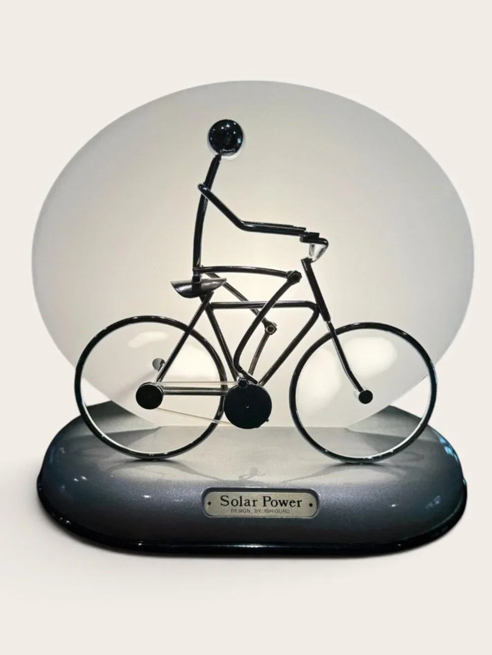 Ishiguro Solar Motion Bicycle Rider Sculpture Lamp